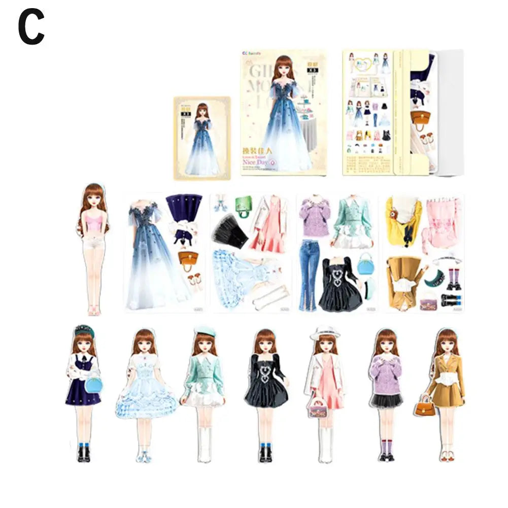 Magnetic Princess Dress Up Doll Set – DIY Sticker Toy for Kids