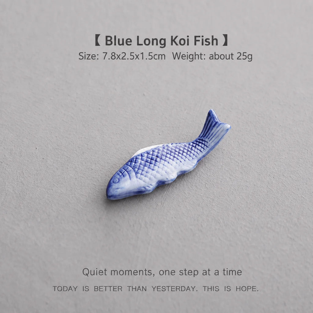 Ceramic Fish Chopstick & Pen Holder – Decorative Desk Ornament