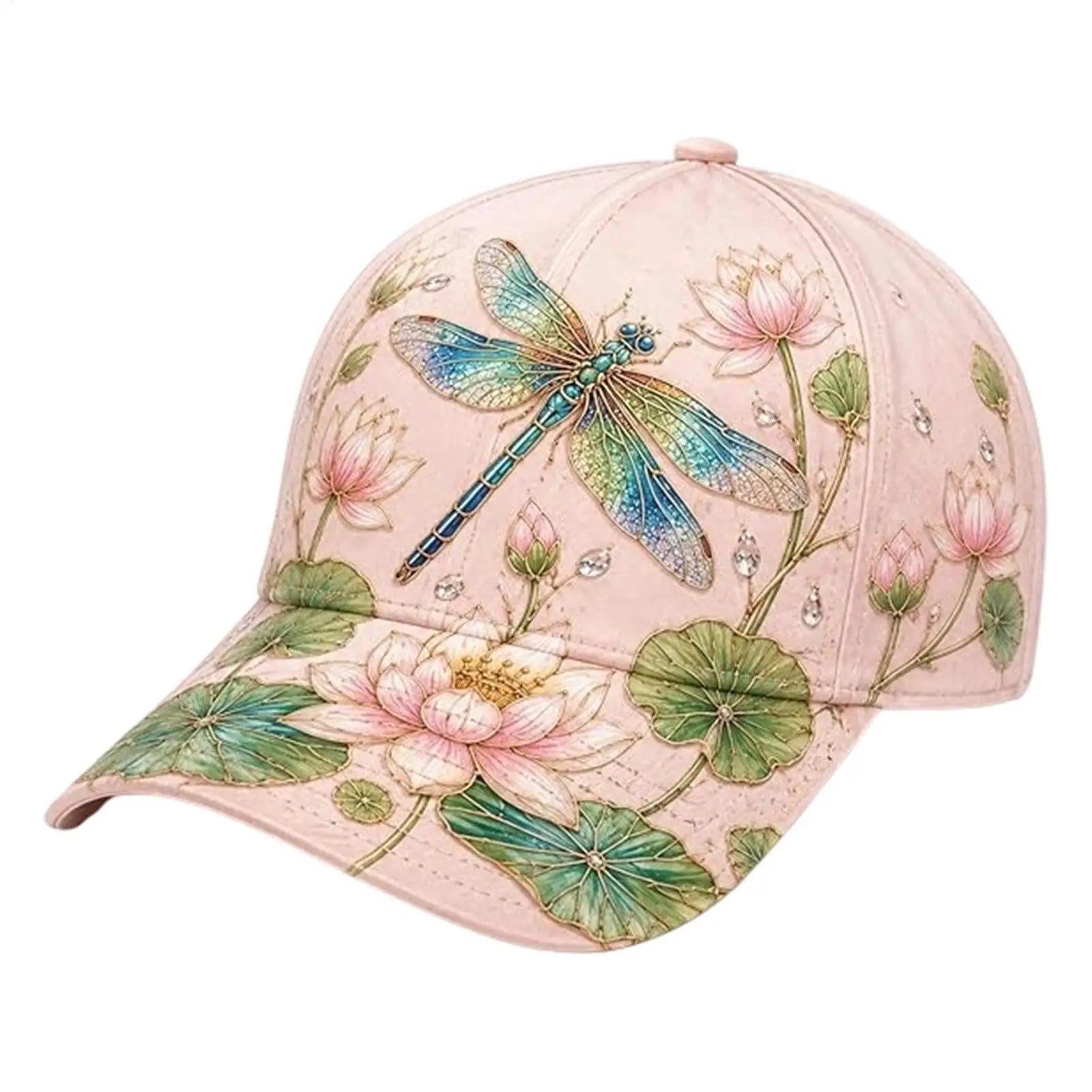 Breathable Garden Morning Cap Adjustable Animal Pattern Sports Sun Hat Soft Cotton Hummingbird Flowers Baseball Cap Outdoor Oasis Select