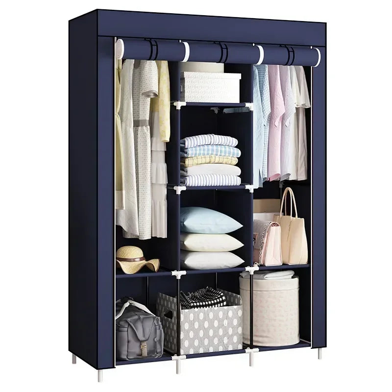 Multi-functional Simple wardrobe dormitory rental e****my bedroom storage large capacity combination non-woven wardrobe Durable Oasis Select