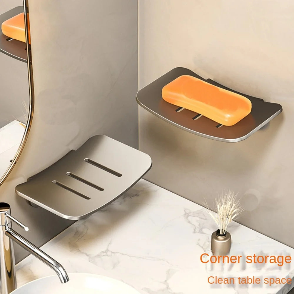 Useful Wall Mounted Soap Dish Metal Drainable Soap Box Soap Container Tray Bathroom Kitchen Sink Organizer Oasis Select