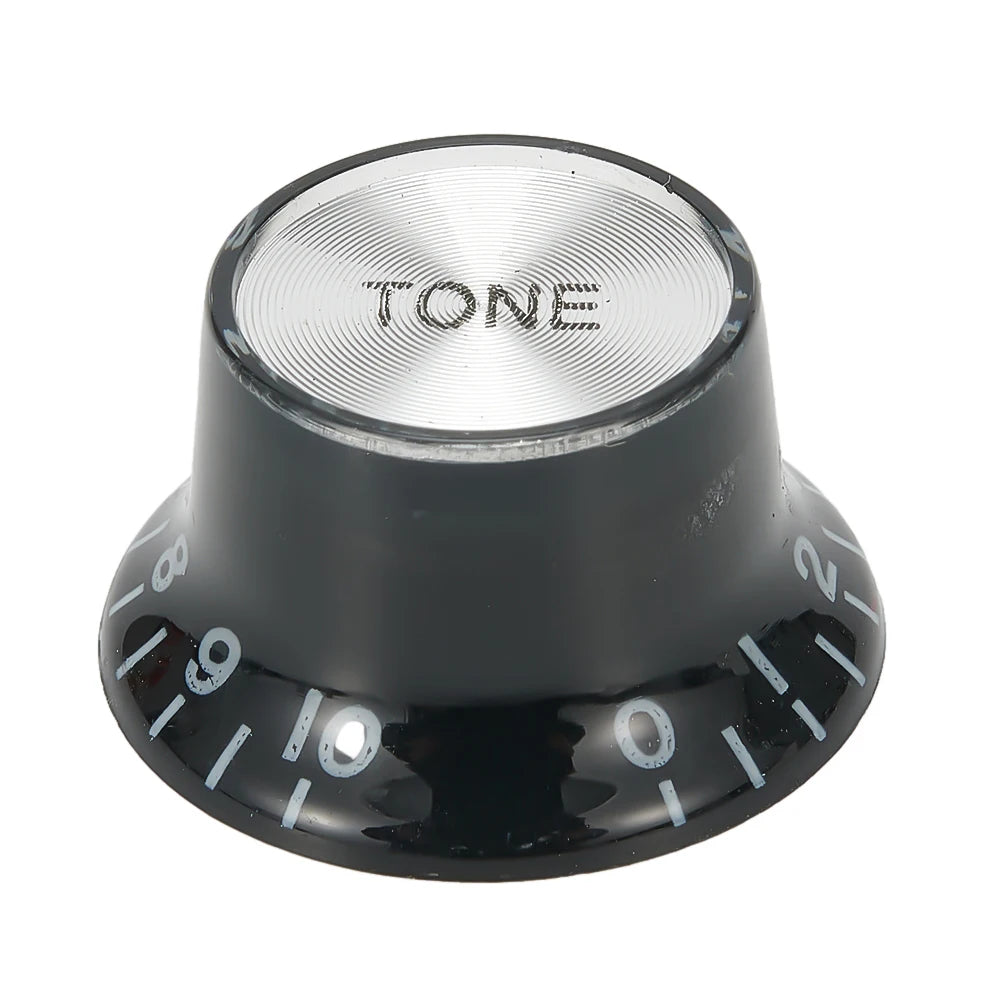 4pcs Aluminum Guitar Tone And Volume Speed Control Knobs Silver Silver Top Hat Bell For GB LP SG Electric Guitar Accessories Oasis Select