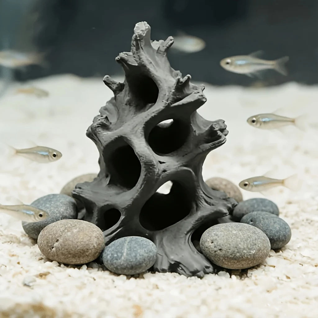 hidden Multi-Hole Driftwood Aquarium Ornaments Driftwood Fish Caves Aquarium Decor Fish Hideout for Breeding Hiding Caves Decor Oasis Select