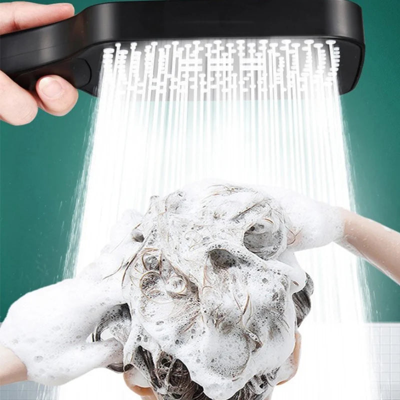 Square High-Pressure Handheld Shower Head – 3 Spray Modes