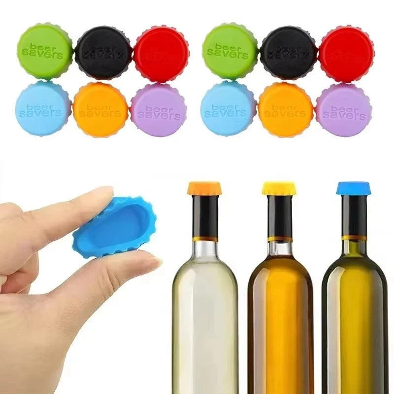 1/42Pcs Creative Silicone Beer Bottle Cap Preservative Cover Bottle Cover Vinegar Soy Corktail Lid Wine Savers Bar Accessories Oasis Select