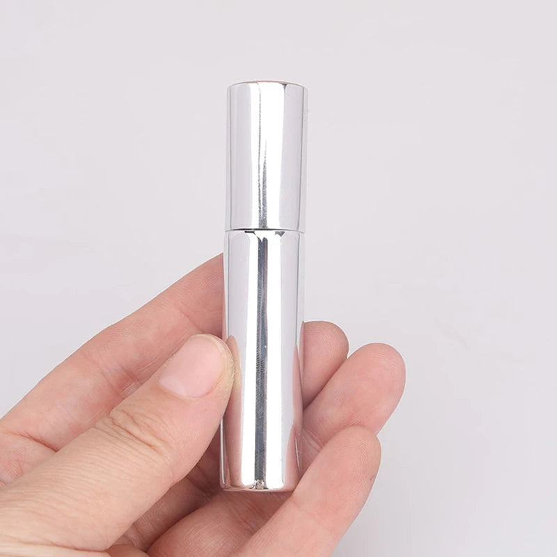 1PC 10ml Portable Mini Perfume Glass Bottle Travel Aluminum Spray Atomizer Empty Metal Parfume Atomiser Sprayer Oasis Select Silver