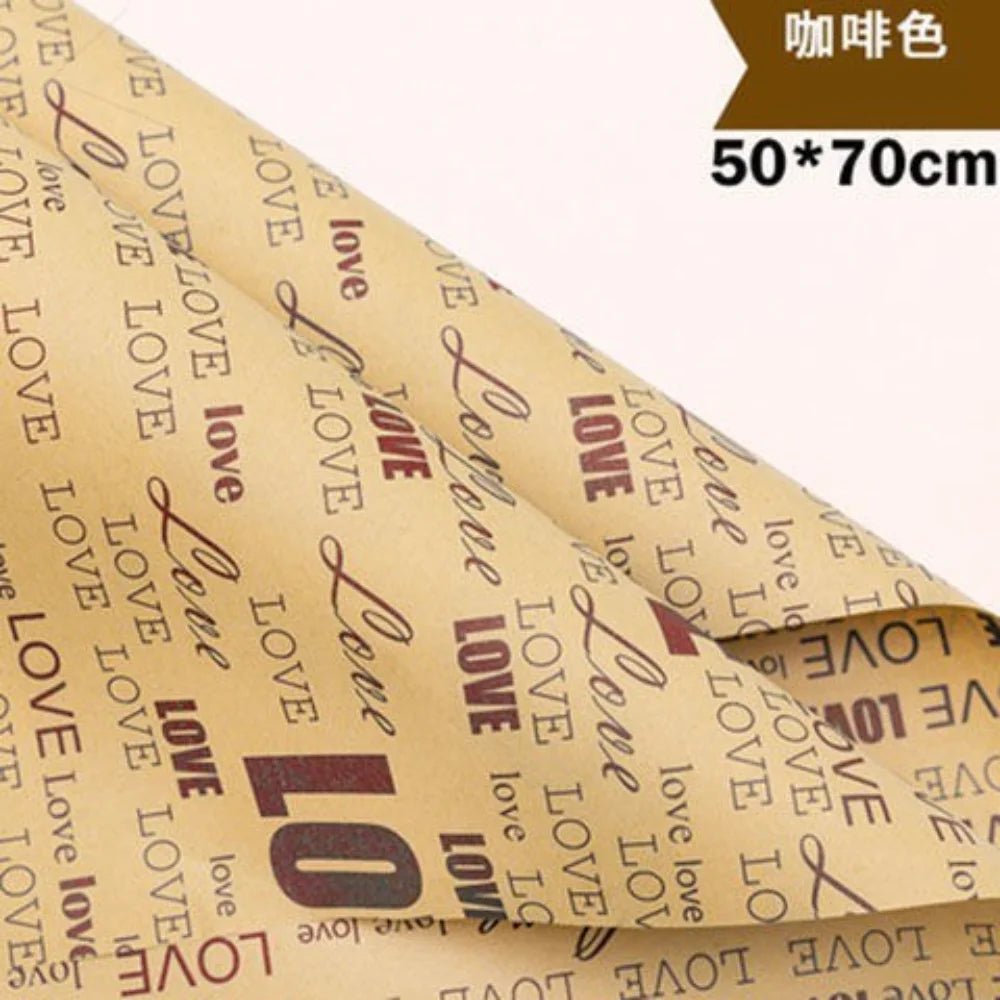 1sheetsper pack, vintage English newspaper kraft paper, brown kraft outer wrapping paper for gift packaging for gift wrapping Oasis Select LOVE coffee