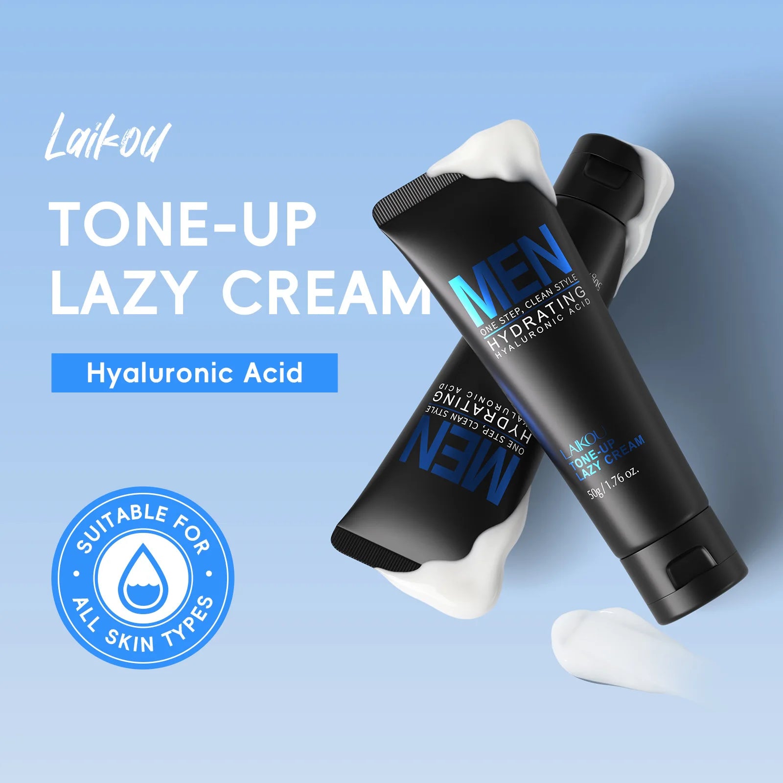 LAIKOU Men's BB Tone Up Cream – Hyaluronic Acid Oil Control 50g Men's BB Cream Oasis Select