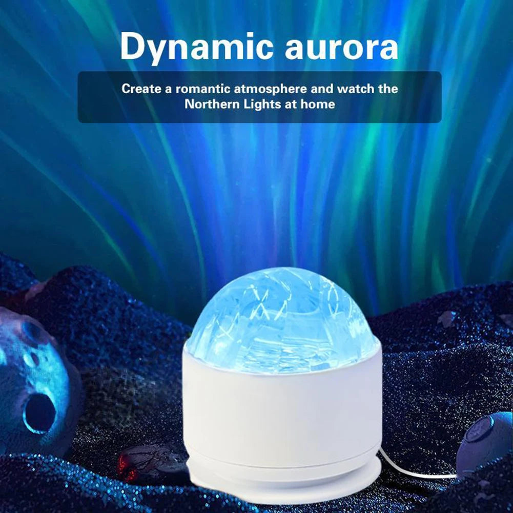 16-Color Aurora Water Ripple Projector Night Light + Remote