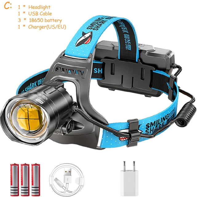 POCKETMAN XHP100 LED Headlamp USB Rechargeable Waterproof