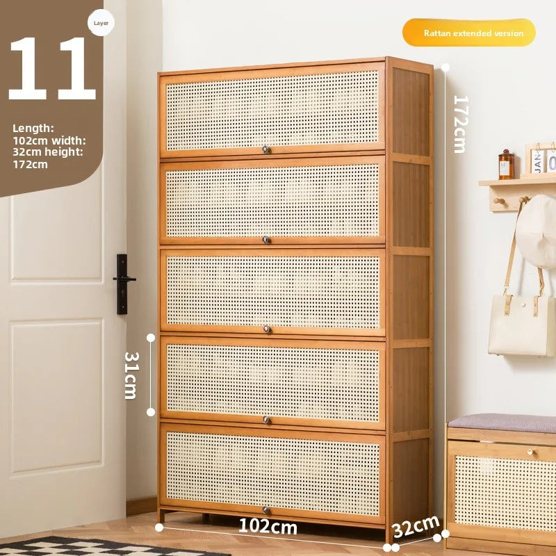 Imitation rattan woven shoe cabinet, simple shoe rack at the door of the home, economical, good-looking indoors Oasis Select Eleven floors 102