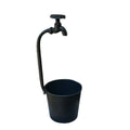 Rustic Metal Faucet Flowerpot | Vintage Iron Flower Bucket