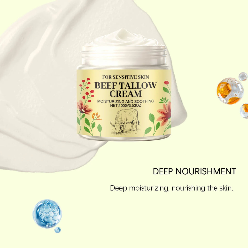 Beef Tallow Body Cream Gentle Moisturizing Soothing Skins Improve Dryness Reduce Skin Tightness Easy Absorb Skincare Moisturizer Oasis Select