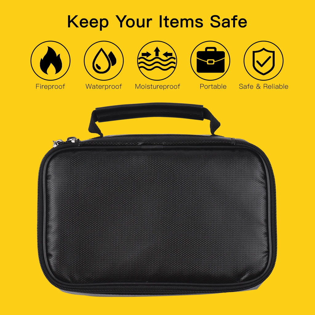 Fireproof File Document Bag Safety Organizer with 3-Digit Lock Zipper Closure Fire & Water Resistant Pouch Multi-Layer Card Case Oasis Select