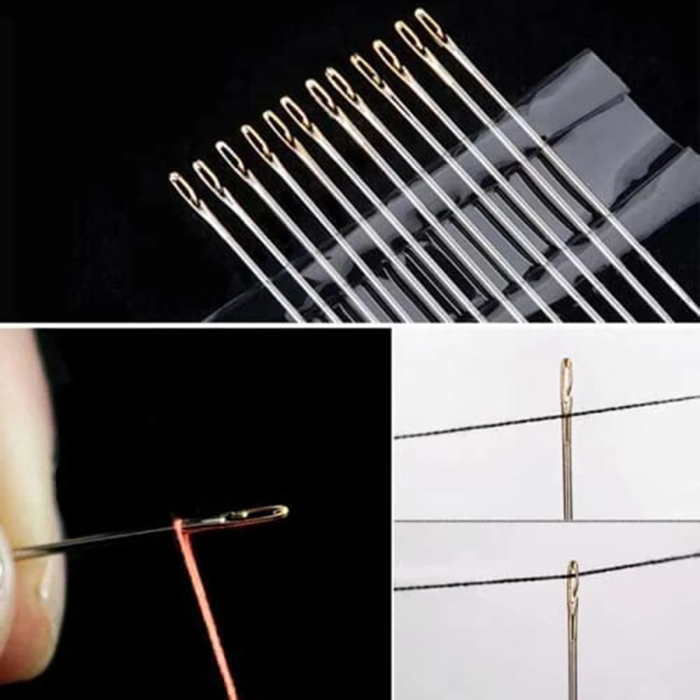 LIKE WISH Self-Threading Needles,Sewing Needles For Hand Sewing,For The Elderly,Easy Side Threading Stitching Pins Oasis Select