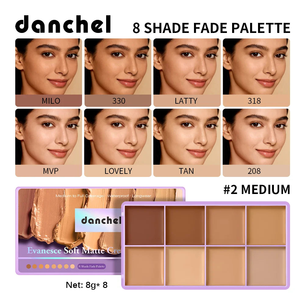 8 Shade Cream Concealer Palette Waterproof Full Coverage Multi-Function Cream Blemishes & Cover Long-Lasting Korean Makeup Oasis Select 02