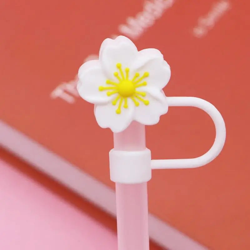 Flower Straw Stopper Cute Cartoon Flower Shape Drinking Straw Tips Lids Straw Caps Protector Dust Proof Plugs Drinking Supplies Oasis Select
