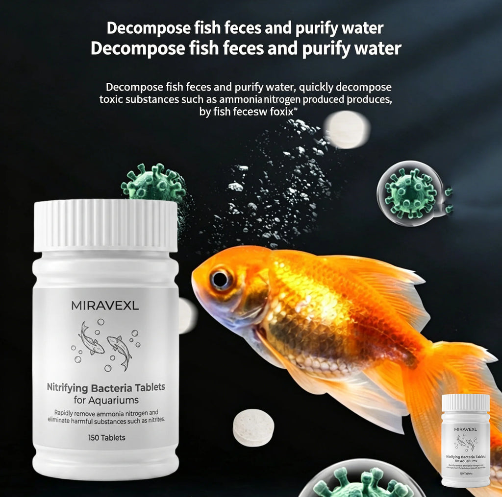 150 Pcs Nitrifying Bacteria Tablets, Fast Bio Filter Starter for Fish Tanks & Ponds, Crystal Clear Aquarium Water Purifier Oasis Select
