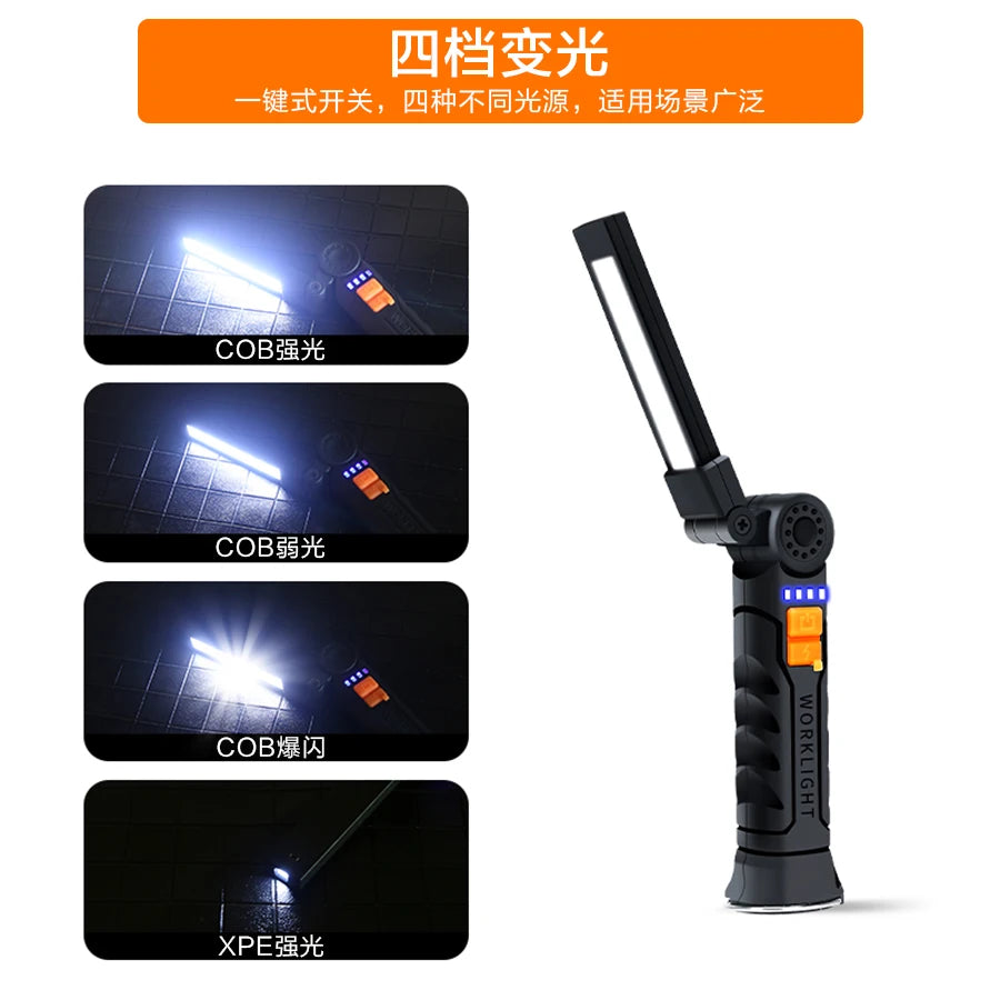 Foldable Work Lights 1000 Lumens Rechargeable Lantern Magnetic Camping Lamp Built-in Battery Camping Equipment Waterproof Torch Oasis Select stay 1