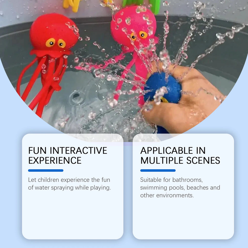 Squirt Octopus Squeeze Toy Outdoor Water Fun Interactive Game Play Pool Bathtub Bath Portable Party Supplies Gift Oasis Select