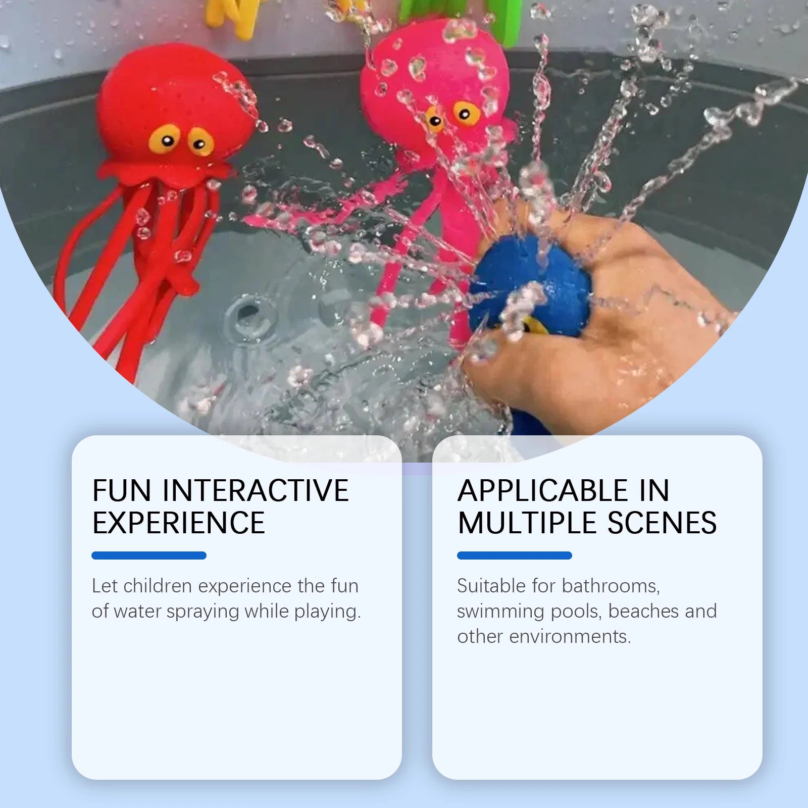 Squirt Octopus Squeeze Toy Outdoor Water Fun Interactive Game Play Pool Bathtub Bath Portable Party Supplies Gift Oasis Select