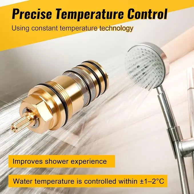 Brass Shower Thermostatic Cartridge Replacement Kit - Bathroom Water Temperature Control Mixer Valve Bar Faucet Repair Oasis Select