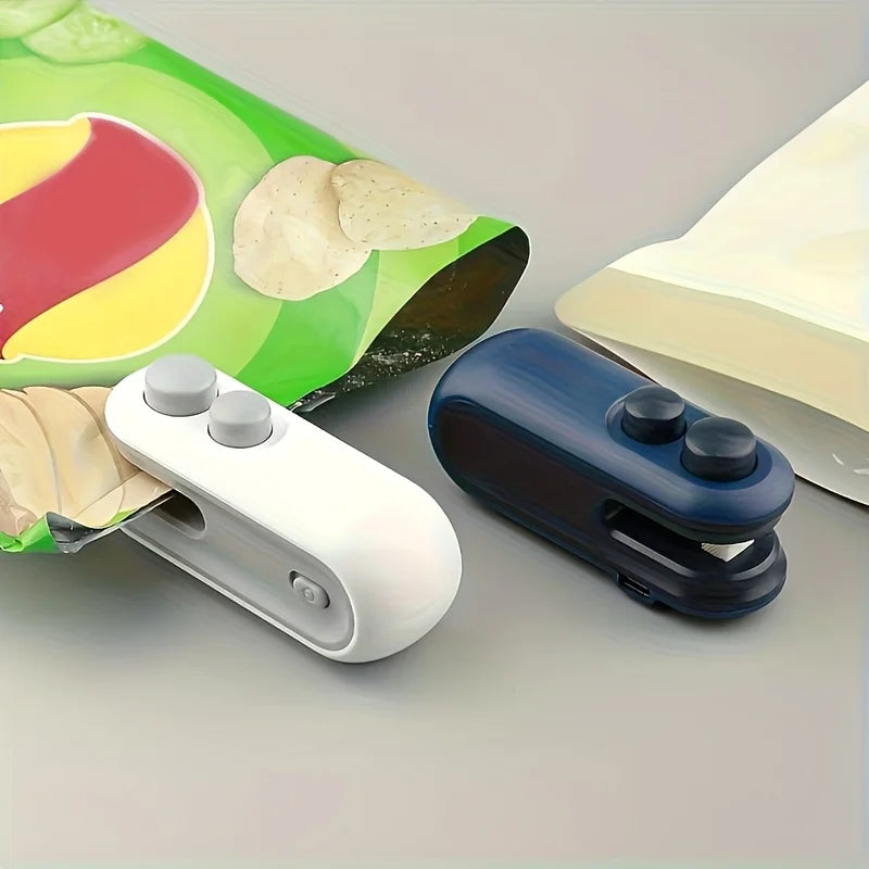 2-in-1 Hot Cold Mini Vacuum Sealer USB Rechargeable Food Bag Sealer with Cutter for Kitchen Travel Food Storage Oasis Select