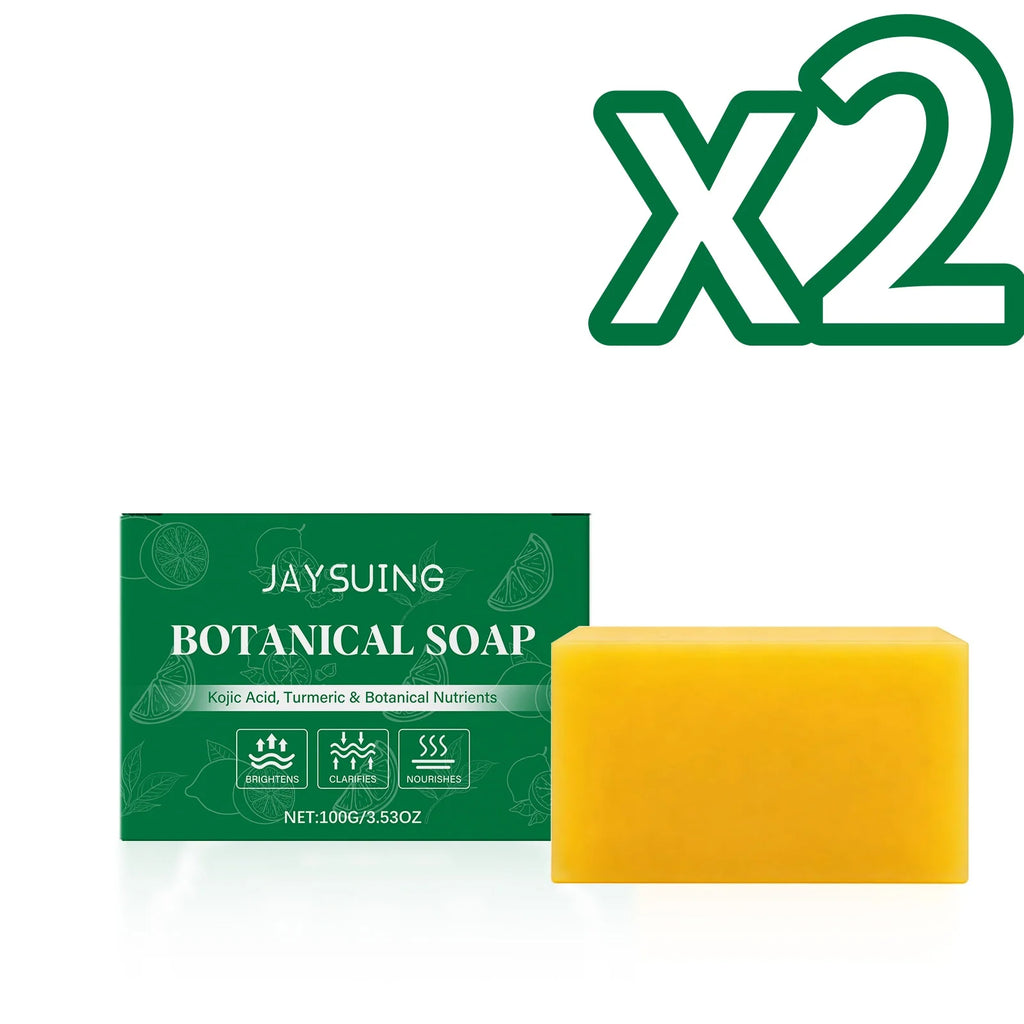 Jaysuing Botanical Soap Deeply Cleanse Skin Remove Dirt Moisturize Dry Skin Gentle Exfoliate Daily Body Wash Turmeric Body Soap Oasis Select 100g Boxed X 2PCS