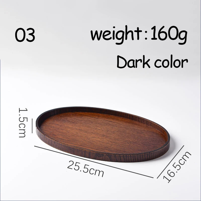 Oval Serving Trays Tableware Dessert Tea Saucer Coasters Coffee Coasters Wooden Plate Storage Food Display Home Hotel Decor Oasis Select 03