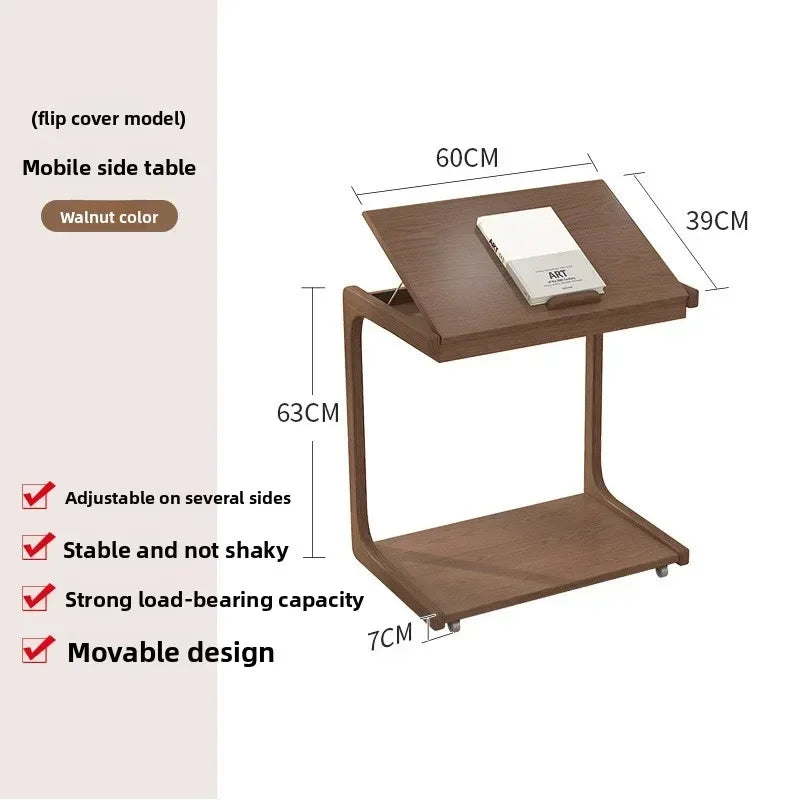 Multi-functional Coffee table removable sofa side small coffee table household living room side table Oasis Select Walnut 60A