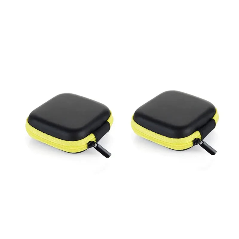 1/3Pcs Zipper Storage Bag For Wired Earphone Data Cable Mini Portable Small Square Bag For AirPods Key Money Bag Protector Case Oasis Select 2pcs Yellow