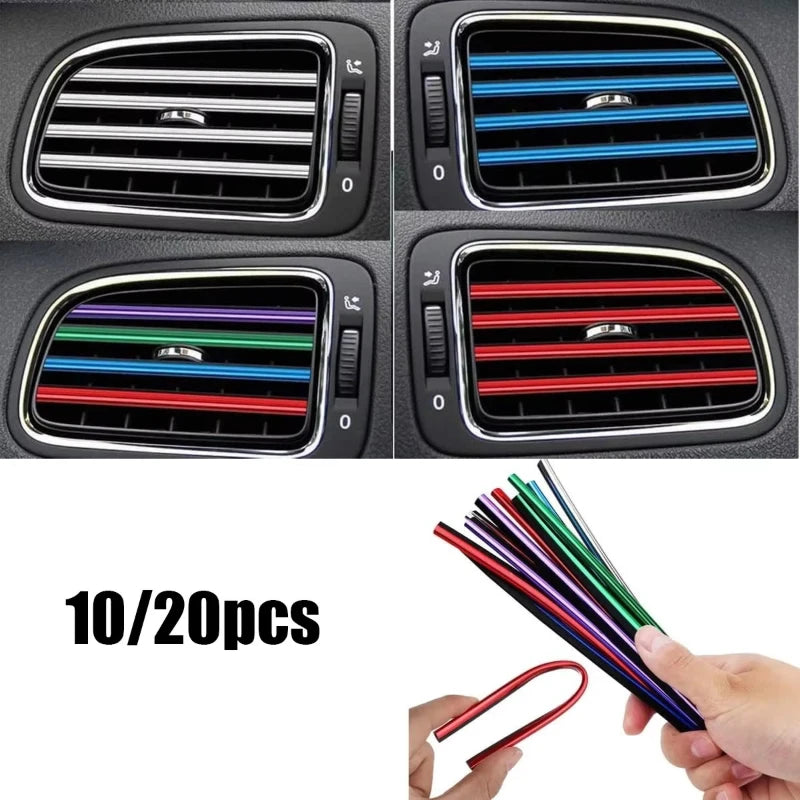 10/20pcs Car Air Conditioner Outlet Decorative U Shape Moulding Trim Decor Strips Car Styling Car Door Edge Corner Protector Oasis Select