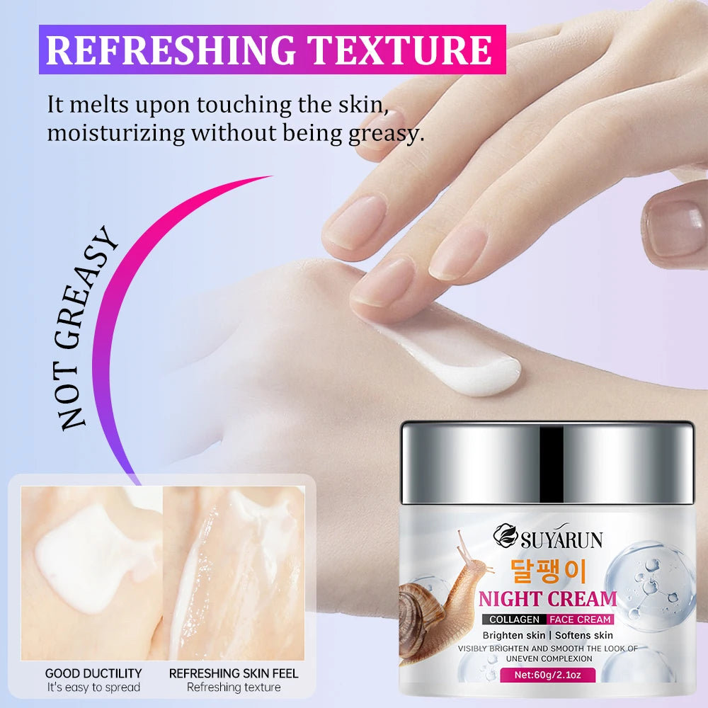 SUYARUN Snail Cream with Collagen – Brightening & Anti-Aging