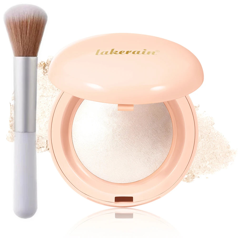 Baked Shimmer Highlighter Powder with Brush – 4 Shades Baked Highlighter Powder Oasis Select 2Cool Champagne