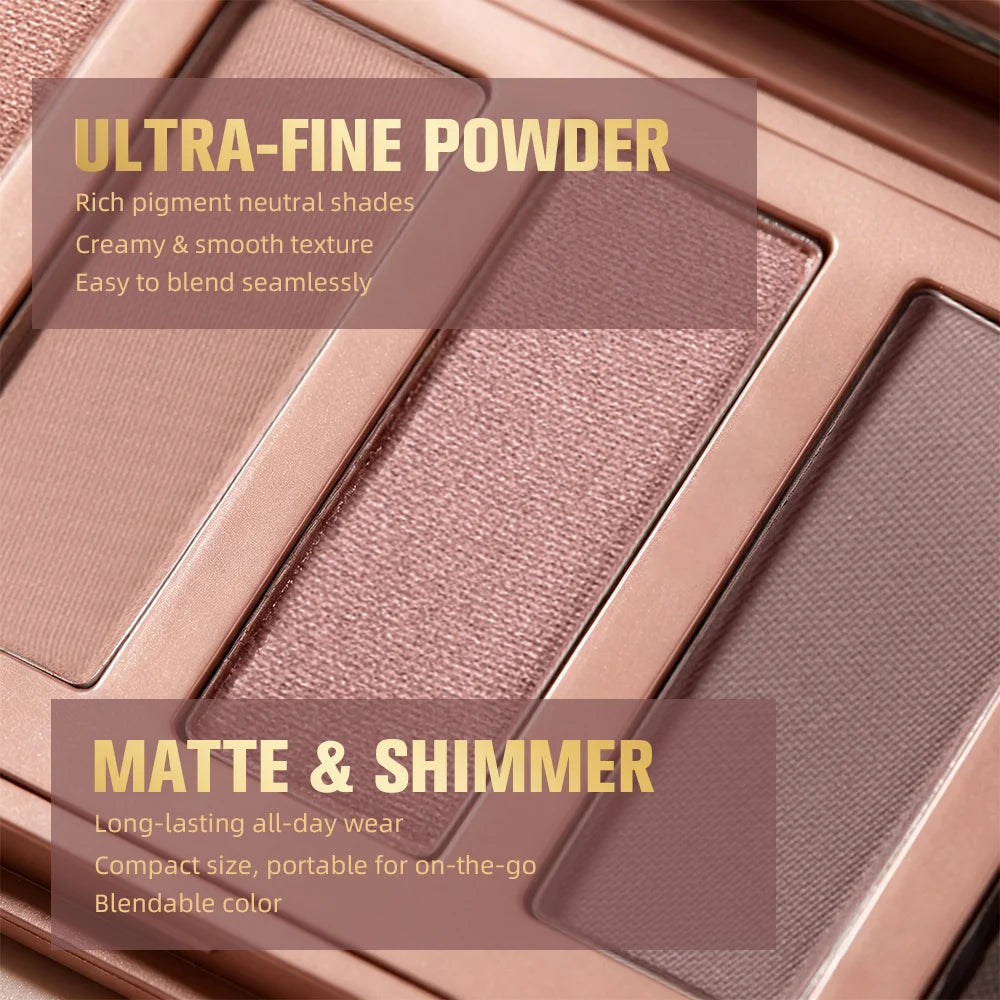 Mini Soft Pink Eyeshadow Palette Long Lasting All-Day Wear Brighten Eyes Matte & Shimmer Shadow Smooth Texture Eyeshadow Palette Oasis Select