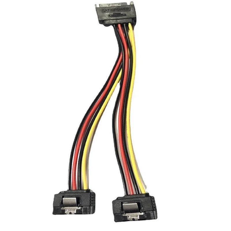 15 Pin SATA Power Y Splitter Cable 1 Male to 2 Female Dual SATA Power Cable with Lock Buckle Sata Power Supply Cord PC SSD Line Oasis Select