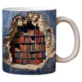 3D Library Book Mug Ceramic Shelf Mug Creative Space Design Multi-Purpose Mug Coffee Cup Study Milk Cup Friends Birthday Gift Oasis Select 301-400ml A