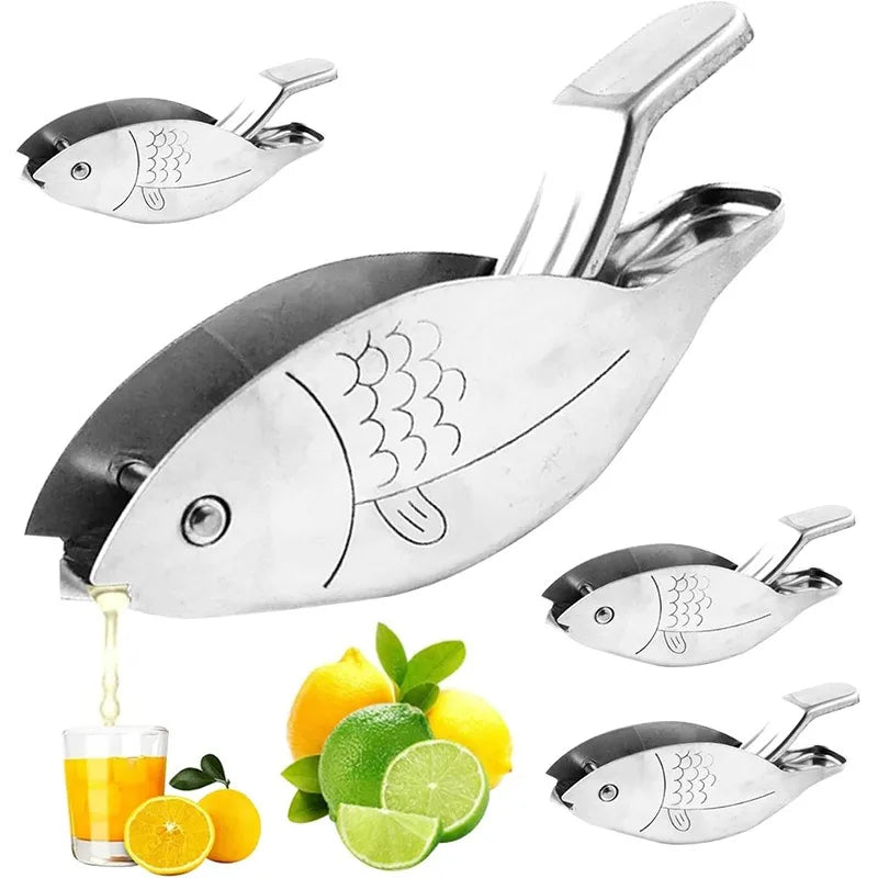 Fish Shaped Manual Citrus Squeezer Hand Press Fruit Juicer Portable Small Extractor for Lemon Orange Lime Bar Kitchen Oasis Select
