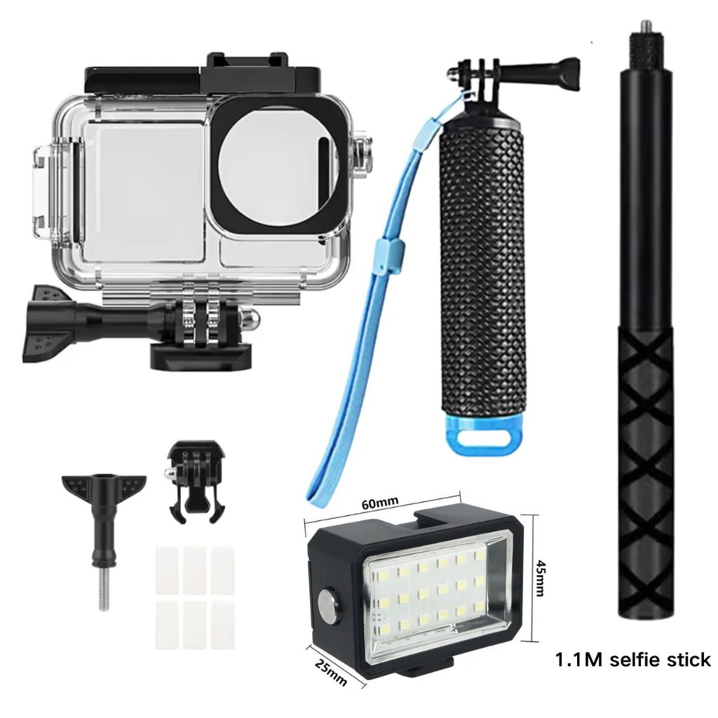 70M Dive Housing for DJI Osmo Action 6 + Underwater Fill Light