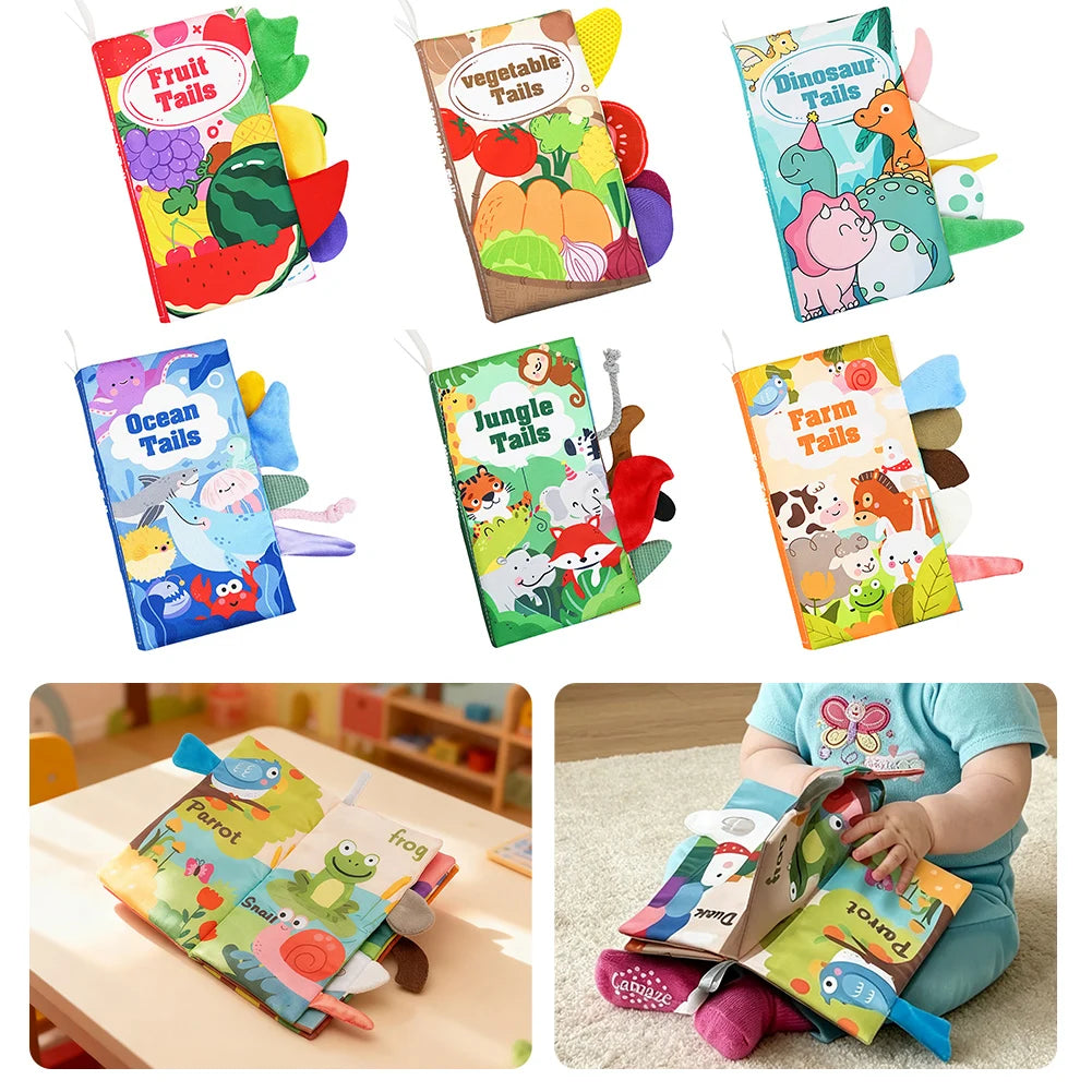 Baby Crinkle Cloth Book – 3D Animal Sensory Toy for Infants