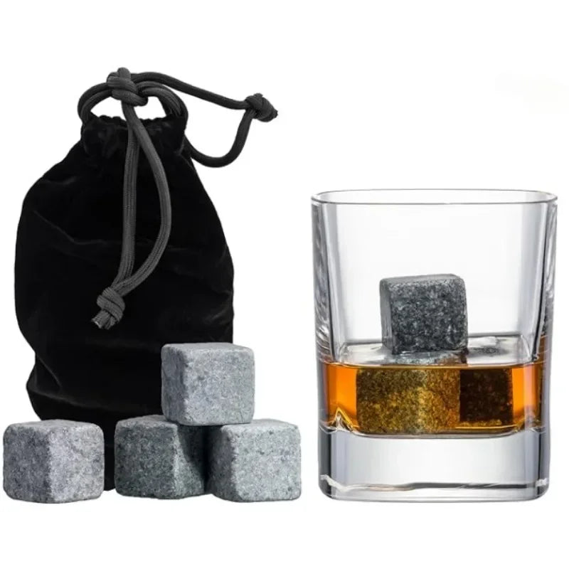 New Natural Granite Whiskey Stones Sipping Ice Cube Whisky Stone Wine Rocks Cooler Wedding Gift Favor Christmas Bar Accessories Oasis Select