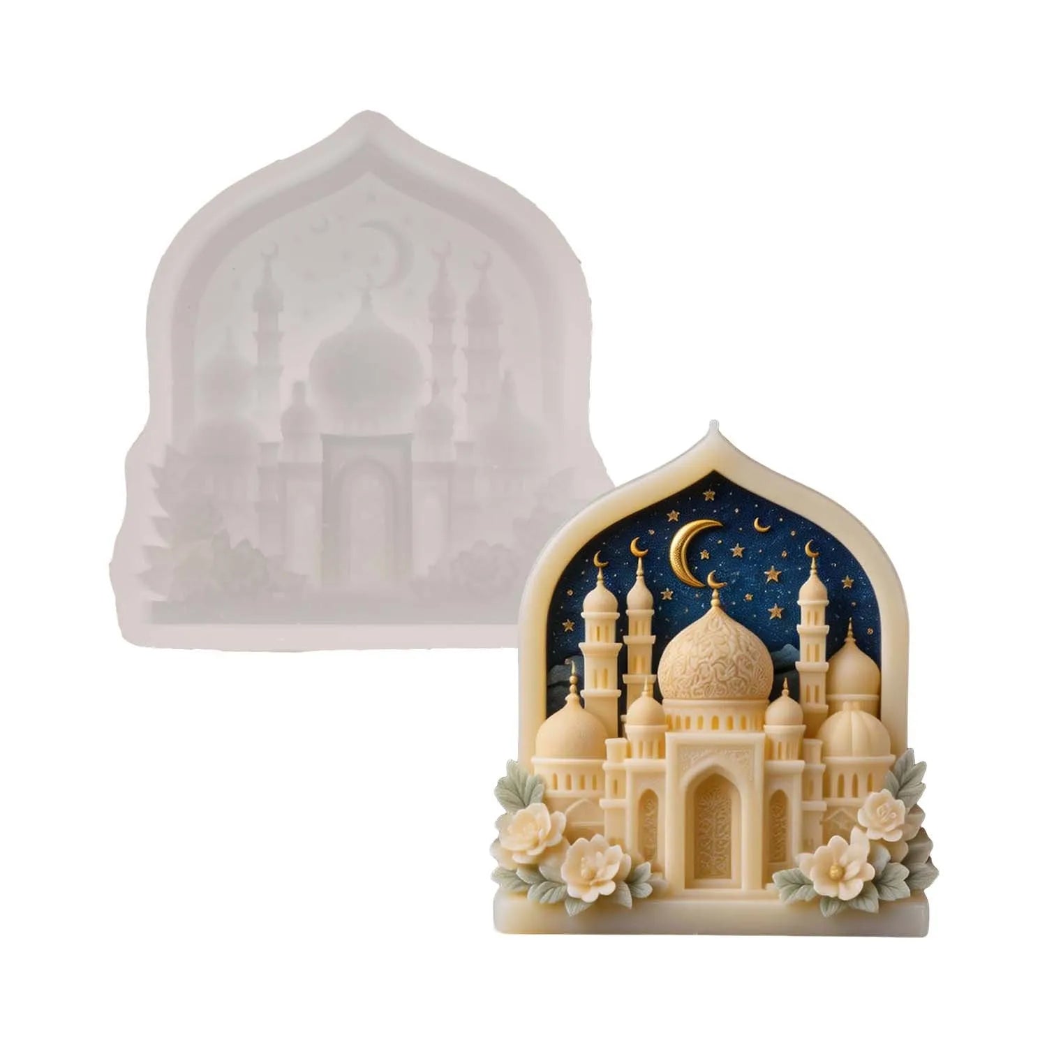 Ramadan Eid Mold Easy Demold Mosque Silicone Mold 3d Candle Mold For Eid Al-Fitr Diy Crafts Ramadan Oasis Select