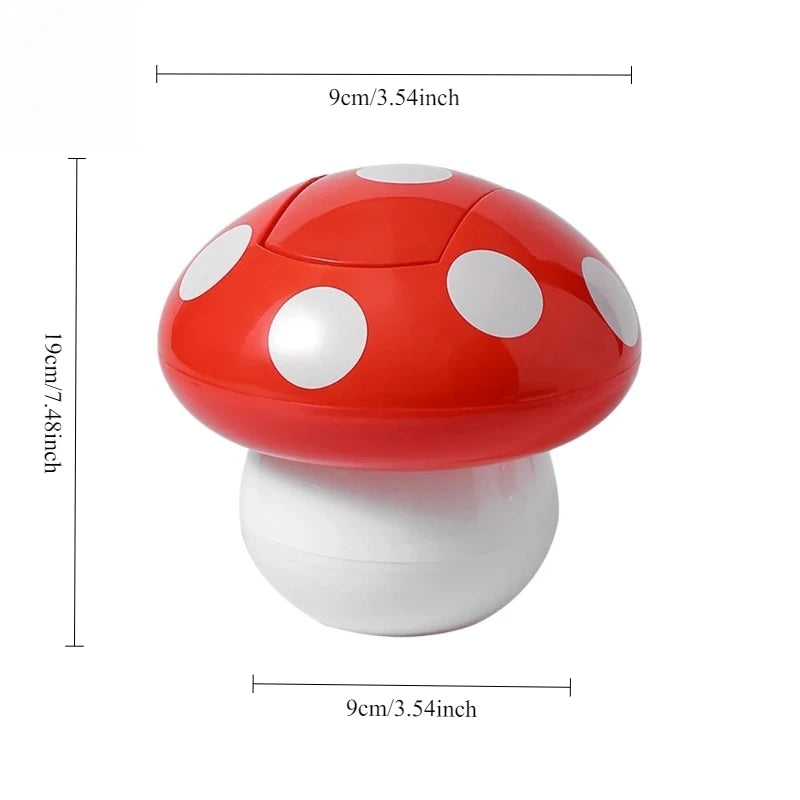 Mini Household Accessories Cute Garbage Can Waste Bin with Lid Detachable Collect Rubbish Red Mushroom Table Desk Binwastebaske Oasis Select