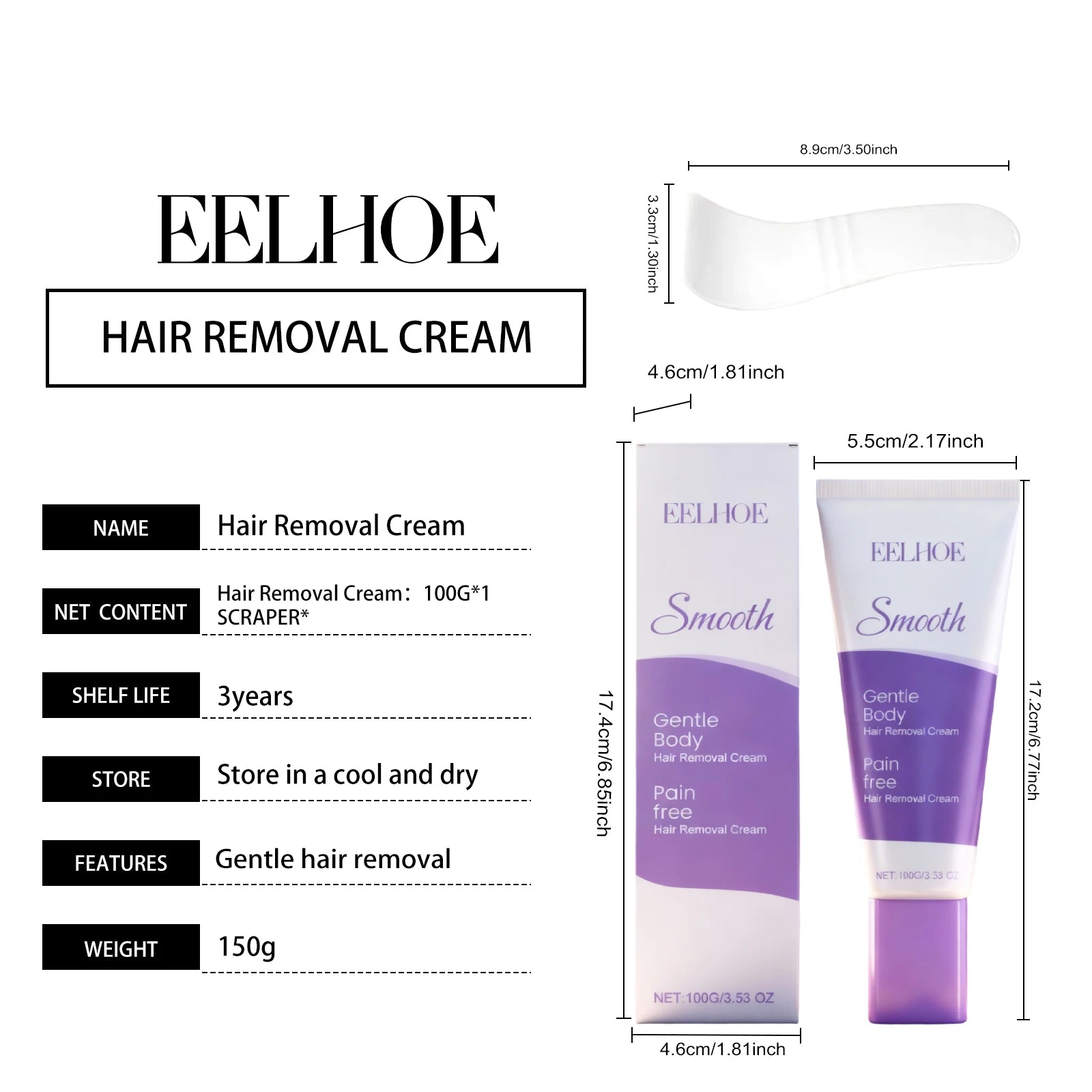 100g Gentle Hair Removal Cream Moisturizing Depilatory Body Care Smooth Firming Skin Relieve Discomfort Daily Use For Women Men Oasis Select