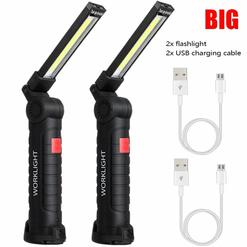 USB Rechargeable COB LED Flashlight | Magnetic, 5 Modes