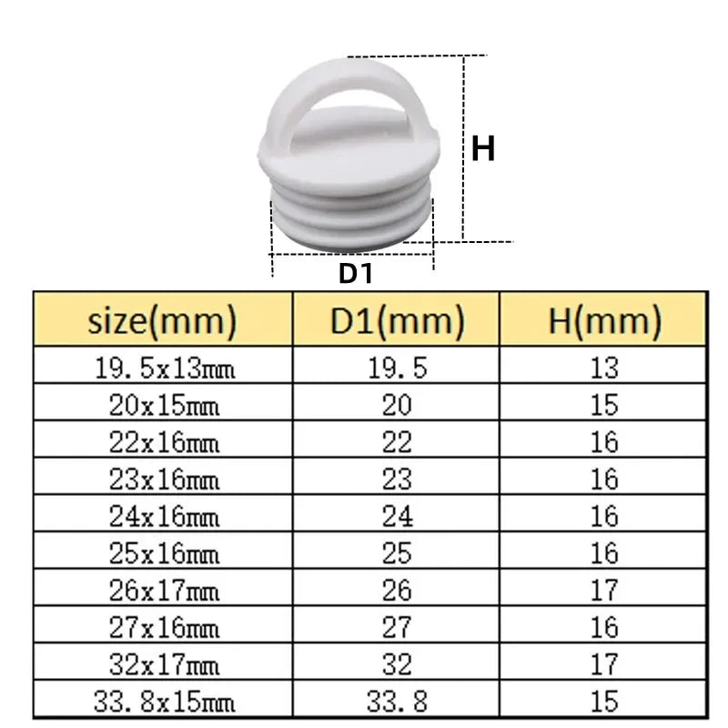 2pc White Mop Bucket Drain Stopper Round Bucket Scupper Drain Holes Plugs with handle Outfall Cover For Bathroom Kitchen Tools Oasis Select
