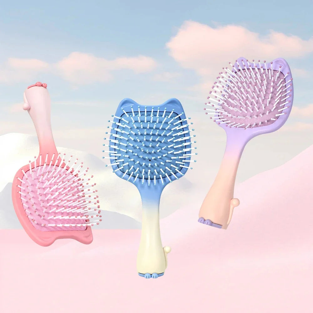 Cat Air Cushion Hairbrush – Detangling Scalp Massage Comb Air Cushion Hairbrush Oasis Select
