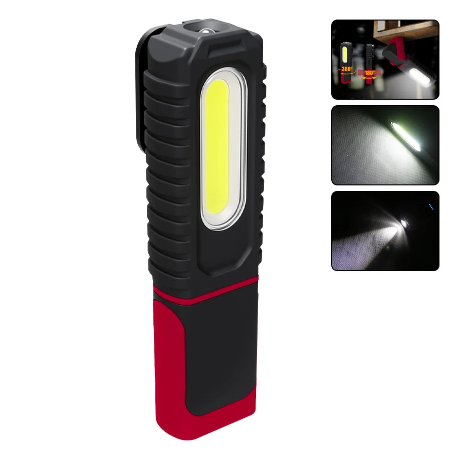 Folding COB XPE LED Work Light – Rechargeable Torch & Flashlight
