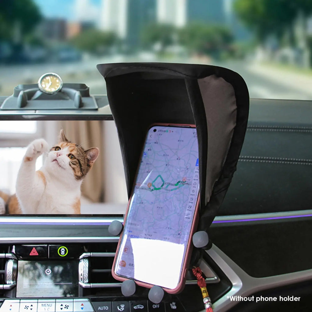 Foldable Car Dashboard Phone Sunshade Sun Shade For Phone Sun Shield For Cell Phones Phone Sun Shade Glare Blocking No Lag Oasis Select