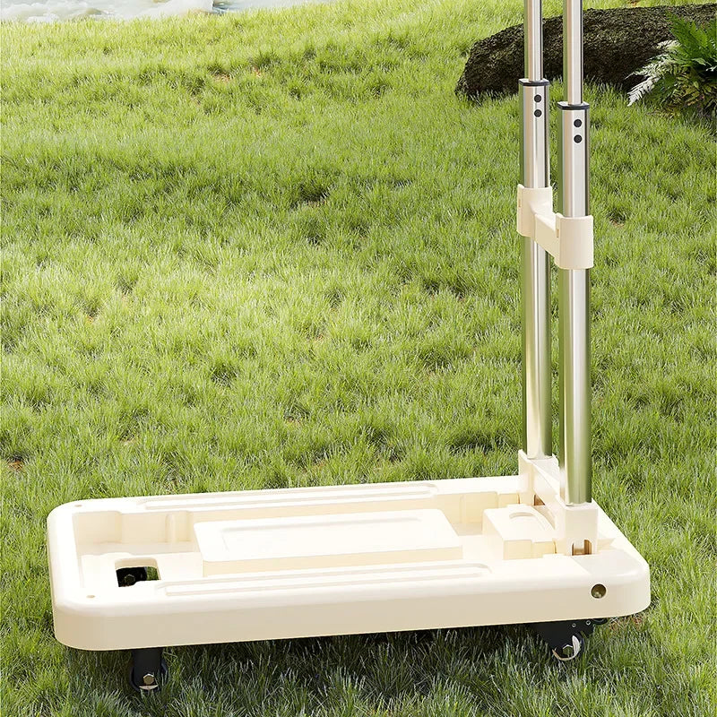 Folding cart Hand-pulled cart Home silent thickened warehouse Supermarket trailer Pull trolley Multifunctional storage cart Oasis Select